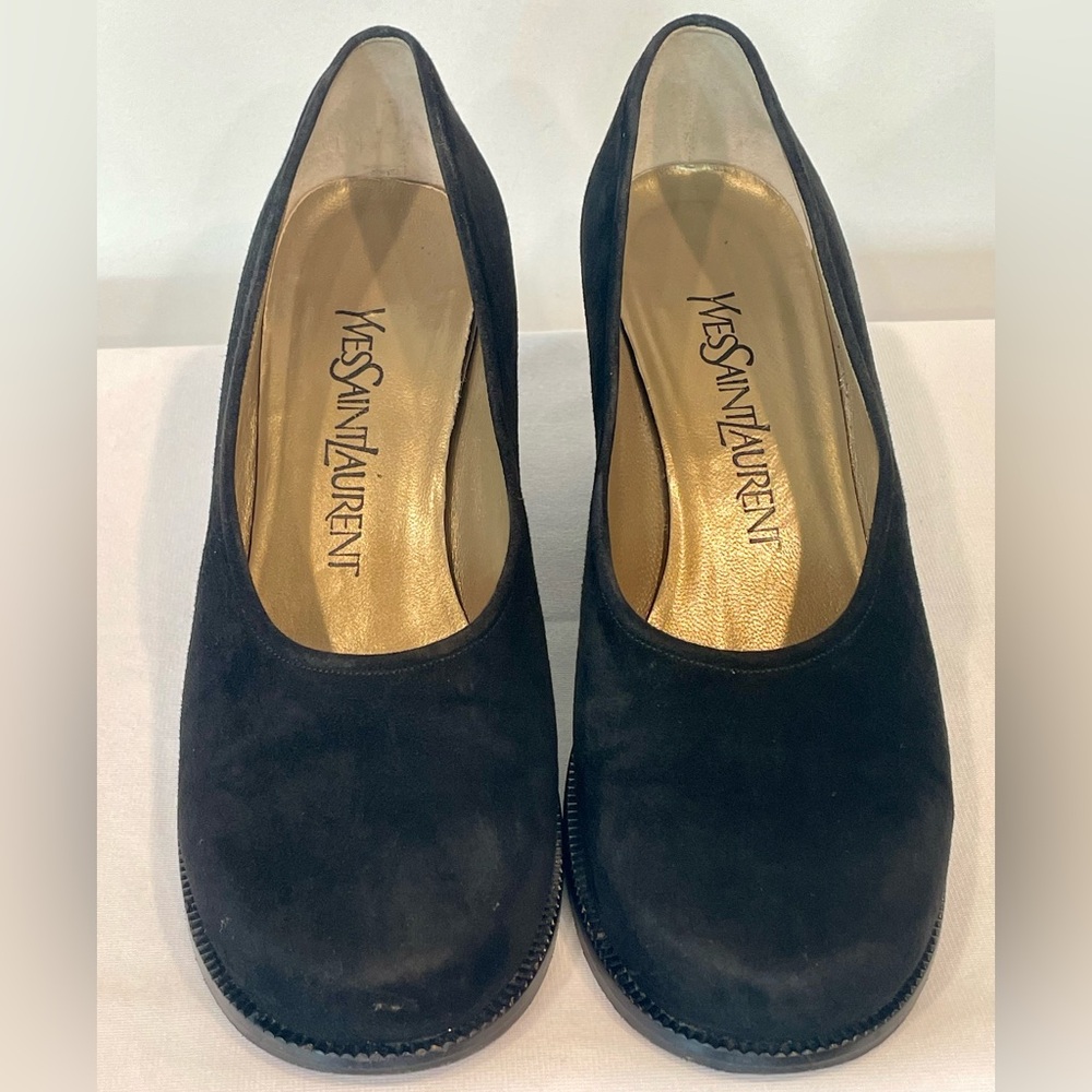 Yves Saint Laurent suede platform pumps, black, GUC, 6.5 (runs small) - Picture 3 of 11